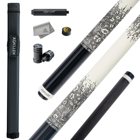 KONLLEN Carbon Fiber Pool Cue Stick with 11.8mm white Low Deflection Hand-Made Inlay Billiard Cue