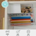 thumbnail image 4 of Martha Stewart Brody Clear Plastic Storage Organizer Bins with White Engineered Wood Lids for Home Office, Kitchen, or Bathroom, SM-x2/MED-x1, 4 of 10