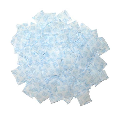 1 Gram Pack of 100 Silica Gel Desiccant Packets Moisture Absorber Dehumidifier, Food and Pharmaceutical Contact Safe
