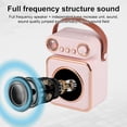 thumbnail image 4 of Riwcyla Mini Karaoke Machine Wireless Microphone and Speaker Set with 2 Microphone Rechargeable LED Color Night Light Handheld Mic Karaoke Speaker Gifts for Birthday Party Desktop Fitness Home KTV, 4 of 6