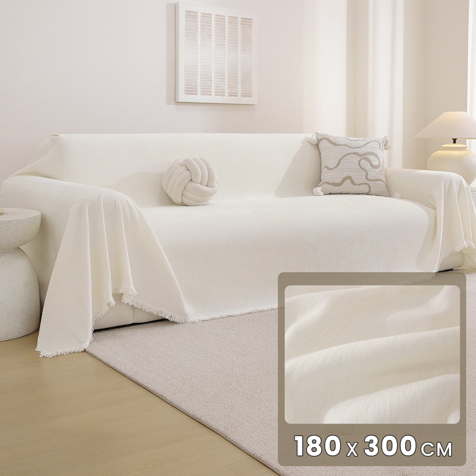JIATER Sofa Cover Slipcover Couch Cover Durable Furniture Protector for Pets Home Decor 71"x118" Beige