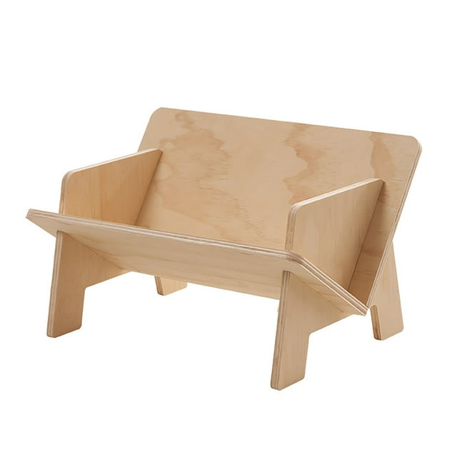 Estantería inclinada de madera, soporte Triangular en forma de V, carrito de libros de mesa de pulido fino para dormitorio de oficina
