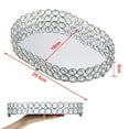 thumbnail image 5 of Mirrored Crystal Vanity Makeup Tray, Ornate Jewelry Trinket Decorative Tray Cosmetic Perfume Display Organizer Tray,Home Decor Tray for Dresser/Bathroom Ellipse, 5 of 9