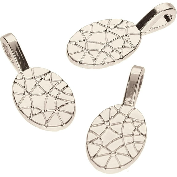 The Beadsmith Basic Elements Glue On Bails - Silver Plated – 10 x 23mm –3 Pieces – Pendant Bails for Cabochons, Glass Beads, Ceramic, Crystal and Flat-Back Findings for Necklaces & Jewelry Making