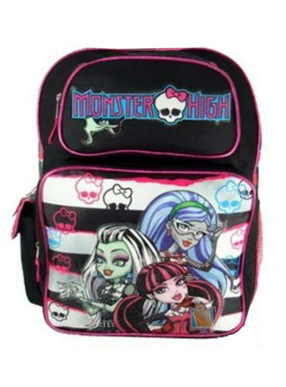 Backpack - Monster High - Black and White Stripe New 065236