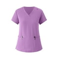 thumbnail image 4 of BDPORKAS Scrub Sets for Women V Neck Short Sleeve Tops Scrubs Jogger Suit Pants Nurse Workwear Pocketed Medical Uniform, 4 of 4