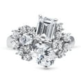 thumbnail image 2 of BERRICLE Sterling Silver Cluster Cubic Zirconia CZ Statement Fashion Ring for Women, Rhodium Plated Size 7, 2 of 5
