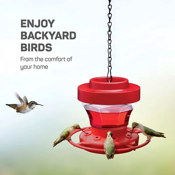 ACDANC Hummingbird Feeders For Outdoors 8 Oz - Bee Proof, Circular, W/ 8 Ports