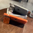 thumbnail image 3 of Fashion Logo Hole Magnetic Case for iPhone 11 12 13 14 15 16 Pro Max Plus Lens Protection Flip Stand Magsafe Silicone Soft Cover Gray For iPhone 12ProMax, 3 of 6