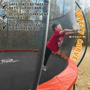 JUMPZYLLA Trampoline 8FT 10FT 12FT 14FT Trampoline with Enclosure - Recreational Trampolines with Ladder and Galvanized Anti-Rust Coating, ASTM Approval- Outdoor Trampoline for Kids