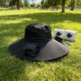 thumbnail image 5 of Sulaicai Solar Fan Hat for Men Women, Wide Brim Sun Hat with 2 Solar Fans, Outdoor Fishing Hat with Fan, Waterproof Outdoor Hiking Camping Fishing Hat, 5 of 6