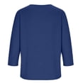 thumbnail image 5 of Babysbule Women's Henley V Neck 3/4 Sleeve T Shirt, Casual Button Placket Loose Solid Top for Daily Work School, 5 of 6
