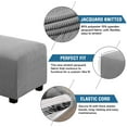 thumbnail image 3 of Ottoman Cover Slipcover Rectangle Fit Length 29"-34" Footrest Sofa Slipcovers Stool Cover Footstool Protector Covers Light Gray, 3 of 15