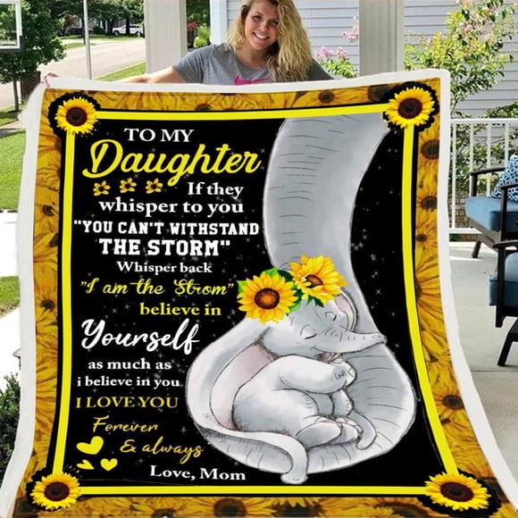EARKITY Daughter Gifts from Mom, Daughter Gifts Blanket, Daughter Birthday Gift, to My Daughter Blanket from Mom, Mom to Daughter Birthday Super Soft Cozy Flannel Throw Blanket