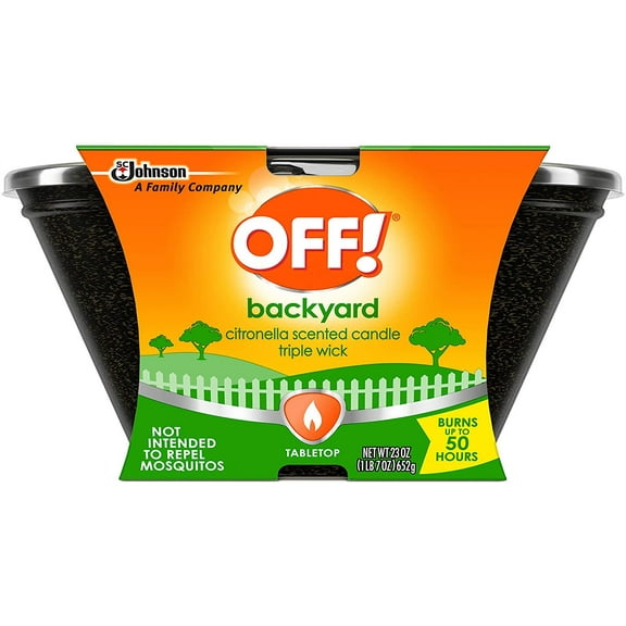OFF! Citronella Tabletop Bucket Candle - Insect Repellent, 40 h Burn Time - 18 Ounce, White