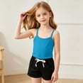 thumbnail image 6 of Piuwrlz Girls 2 Piece Outfit Sets Tank Top and Shorts Set Crew Neck Blue Size 8 Years, 6 of 9