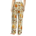 thumbnail image 2 of Bixox Women's Autumn Maple Leaf and Deer Patterned Pajama Pants Loungewear, 2 of 5