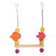 thumbnail image 1 of Wood Bird Perch Colorful Decorative Chewing Toy Wooden Parrot Swing Stand with Chain Hook for Cockatiels Parakeets, 1 of 2