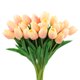 thumbnail image 1 of Uxcell 24Pcs Tulipanes Falsos Flores Artificiales, Tulipanes Artificiales de PU que Lucen Reales con Tallos, Amarillo Pálido, 1 of 6