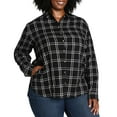 thumbnail image 5 of Jachs Girlfriend Women's' Super Soft Flannel Side Pockets Button Front Shirt-Black / M, 5 of 5