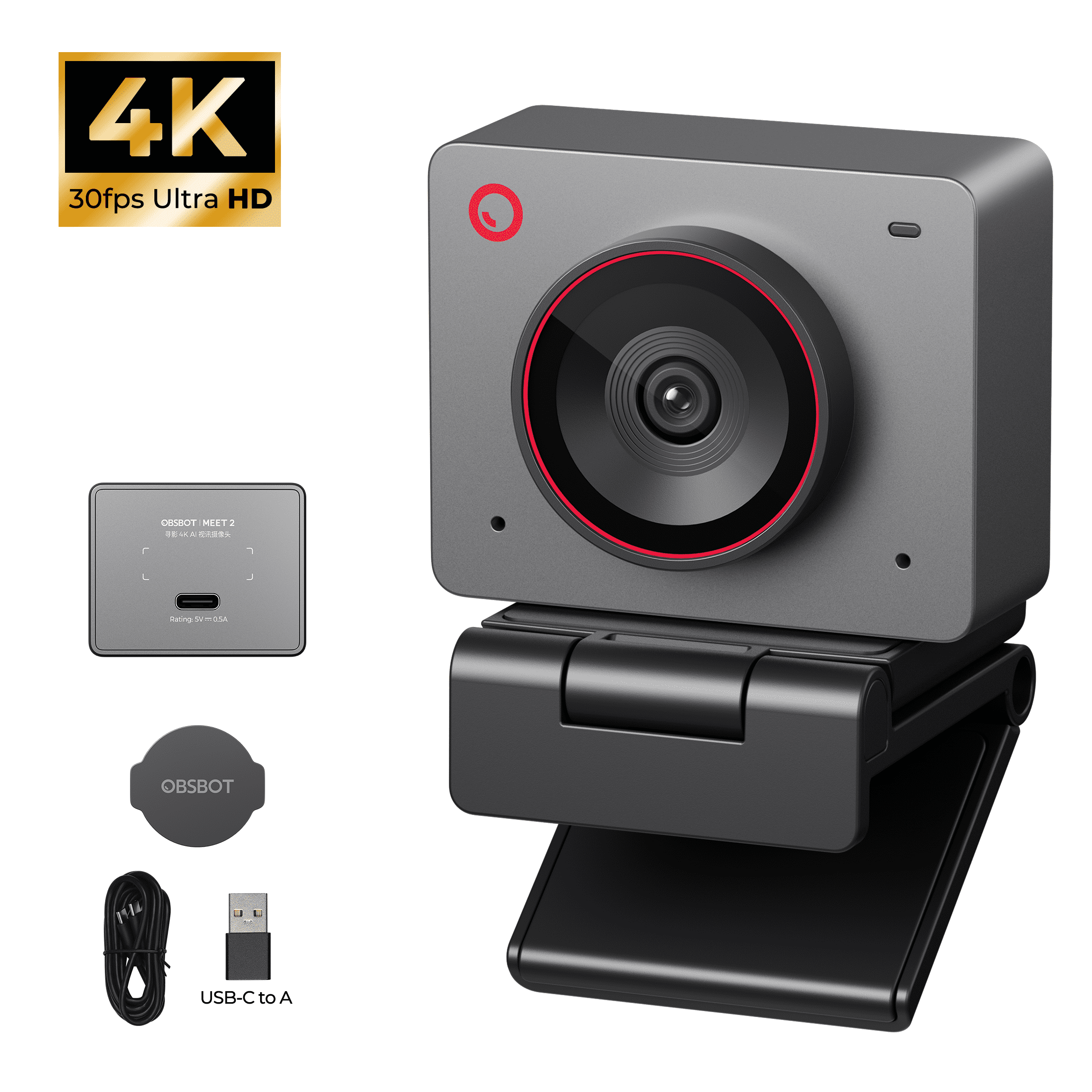 iContact Camera Pro + 4K 8.3 MP Webcam with Retractable Arm and