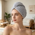 thumbnail image 6 of Cloud Velvet Hair Drying Cap Super Absorbent Quick Dry Soft Lightweight Microfiber Hair Turban Wrap for Home Bath Travel, 6 of 6