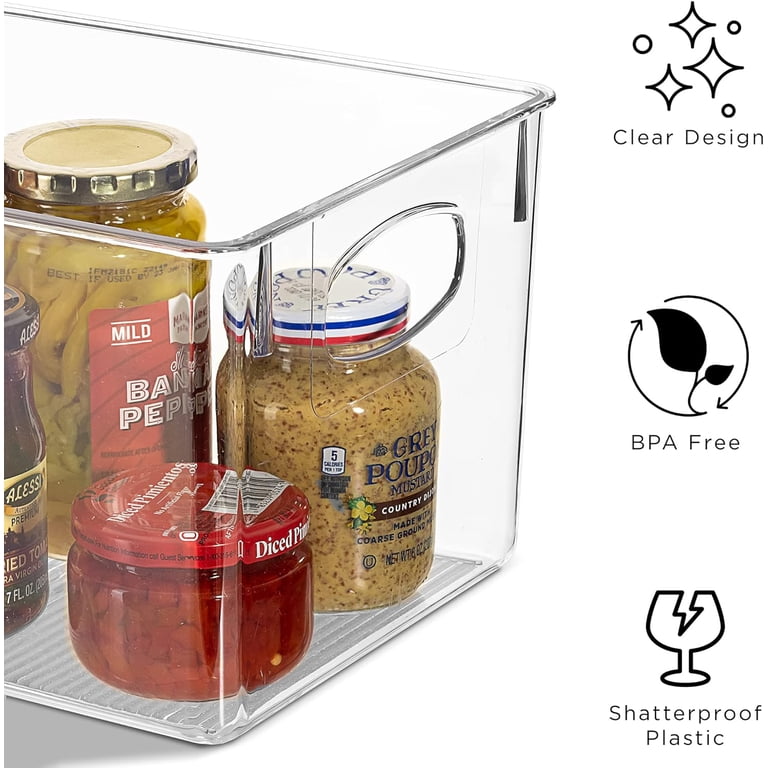 Sorbus Clear Fridge Bins Set of 8 with Handles photo 6