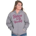 thumbnail image 3 of Cute Inspirational Motivation Alien Zip Hoodie Sweatshirt Women Brisco Brands L, 3 of 6