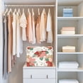 thumbnail image 6 of Foldable Fabric Storage Bin With Handle Collapsible Basket Box Storage With Lid Organizer Poinsettia Wildflowers, 6 of 7