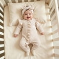 thumbnail image 2 of Baby Bodysuits Unisex Bodysuit Boys Girls Clothes Newborn Baby Girl Ruffle Long Sleeves Corduroy Romper Bodysuit,corduroy romper 6-12 Months, 2 of 9
