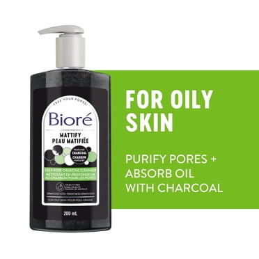 Nettoyant en profondeur au charbon pour les pores de Bioré, 200mL (Fabriqué au Canada)