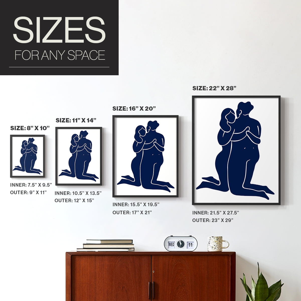 Matisse CIV Framed Print in Black Solid Wood 16 x 20 Framed Print