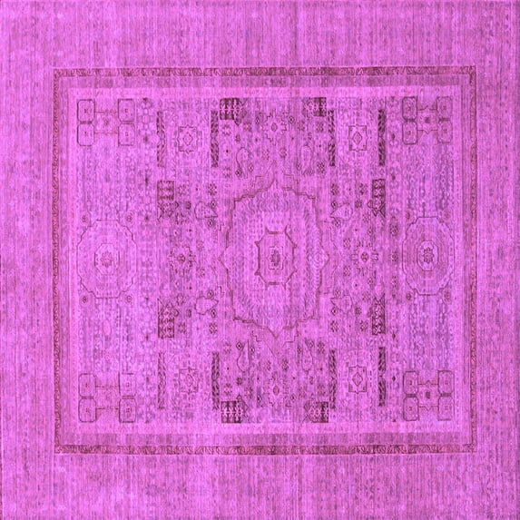 Ahgly Company Indoor Square Abstract Purple Modern Area Rugs, 7' Square