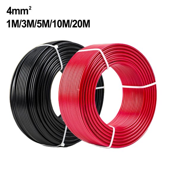 1 Pair Black Red Solar Panel Extension Cable Wire PV Connector 12 AWG 5/10/20M Electrical Wire Cable Connectors Cable Supplies