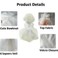 thumbnail image 5 of HQREA White Dog Dress Tutu Princess Skirt with Bowknot Party Wedding Costume for Puppy, 5 of 6