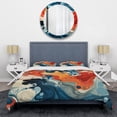 thumbnail image 3 of Designart "River of Blue and Orange Liquid Ink III" Abstract Liquid ink Bedding Covert Set - Abstract Blue Modern Bed Set With 2 Shams, 3 of 5