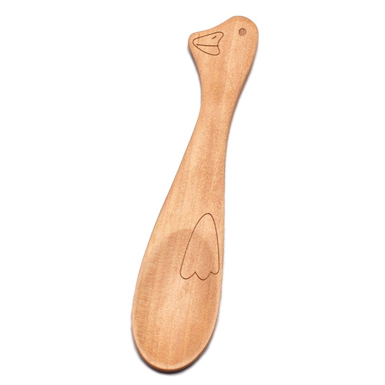 Deyuer Short Handle Heat-Resistant Food Grade Wooden Spoon Cartoon