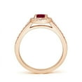 thumbnail image 2 of ANGARA Natural Classic Oval Ruby Halo Engagement Ring with Diamond Accents in 14K Rose Gold for Women (Size-6x4mm) | July Birthstone, Birthday, Anniversary, Jewelry Gift for Women | Natural Ruby Ring, 2 of 11