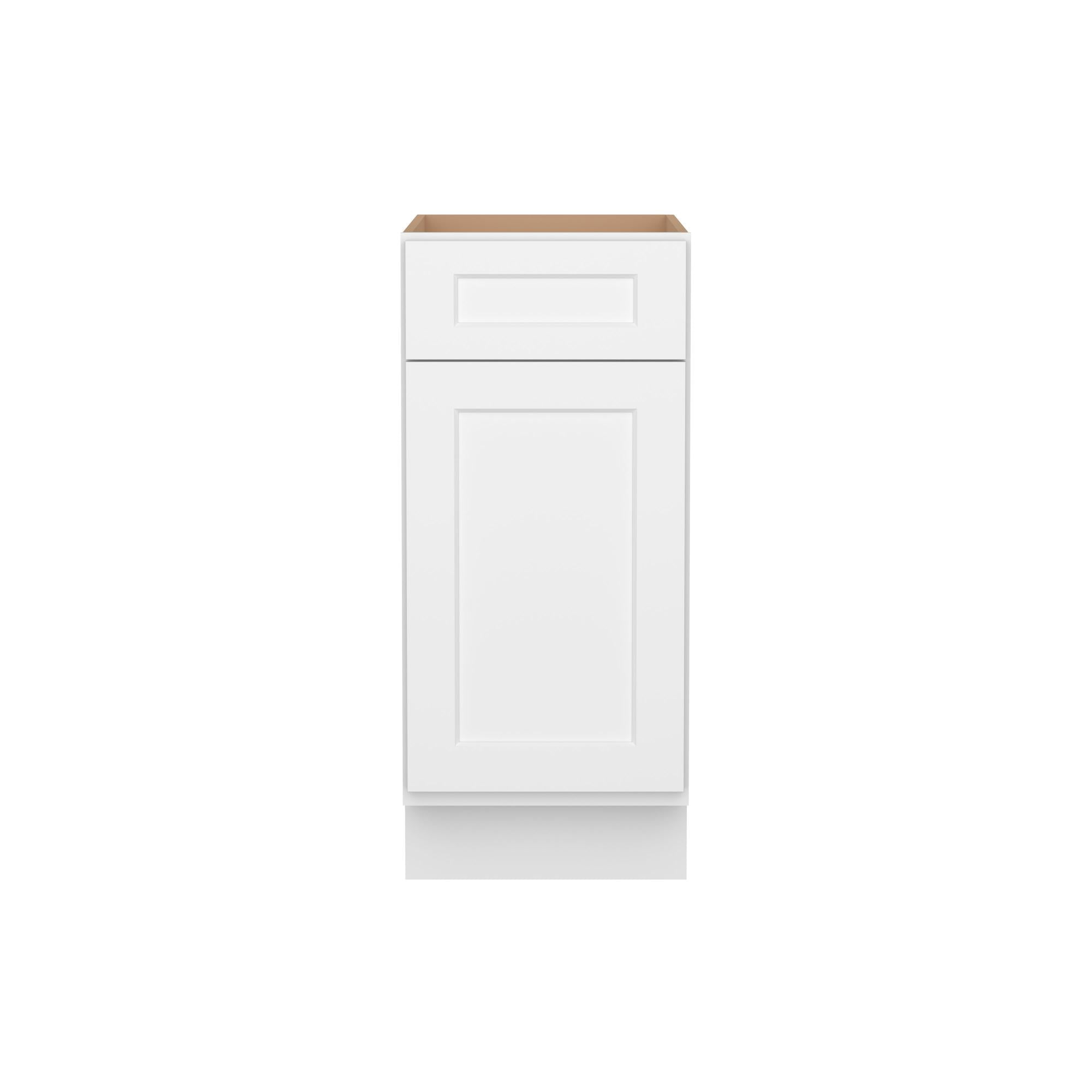 Furinno Shaker Drawer Base Kitchen Cabinet with 1-Door, Ready to Assemble, 24 D x 15 W x 34.5 H, White