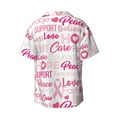 thumbnail image 2 of JUNZAN Mens Casual Button Down Shirts Short Sleeve Breast Cancer Pink Ribbons Awareness (2) Print Shirt-4X-Large, 2 of 7
