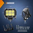 thumbnail image 2 of Barra de puntos de luz LED Nilight de 18 W, 1260 lm, 24 V, 12 V, 4 unidades, 2 of 7