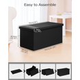 thumbnail image 2 of Folding Storage Ottoman Bench,Storage Ottoman with Lid Tray, 30 inches Ottoman Coffee Table Cube Chair Foot Rest Stool Storage Toy Chest for Living Room Bedroom, Black, 2 of 13