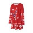thumbnail image 2 of TheFound Women's Dress, Christmas Style Pattern Round Neck Long Sleeve Dress, 2 of 9