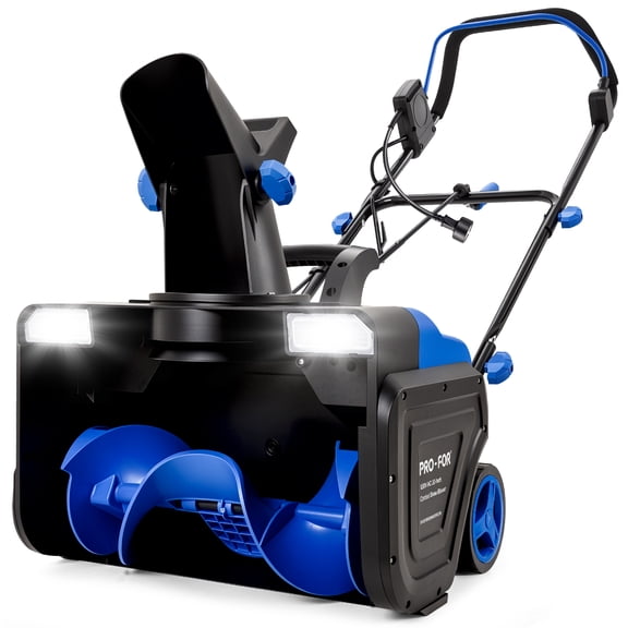 PRO-FOR 15-Amp Corded Electric Snow Blower, 20-Inch, 23-Ft Throw, Dual LEDs