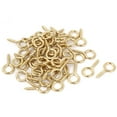 thumbnail image 2 of Uxcell 50Pcs Garden Vine Wire 3mm Thread Dia Eyelet Screw Eye Hook Gold Tone, 2 of 4