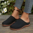 thumbnail image 2 of Rokment Orthopedic Clogs and Mules for Women 2026 Beach Summer Comfortable Breathable Leather Closed Toe Platform Wedges Half Slippers Walking Nursing Dress Slides Sandals Black Size 6.5, 2 of 5