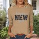 thumbnail image 2 of TaTaai 3/4 Sleeve Round Neck Printed Top, Women's Loose Casual Blouse, Versatile Cool Design, Suitable for Home Daily Casual Outfits Gift, 2 of 6