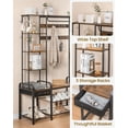 thumbnail image 4 of dxynlzq Hall Tree  Coat Rack with 3-Tier Storage Bench and 1 Drawer  5-in-1 Entryway Bench with 17 Hooks  1 Hanging Rod  4-Tier Side Shelves  Greige HT03505B, 4 of 9