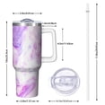 thumbnail image 2 of 40oz Tumbler with Handle and Straw, Vacuum Insulated Stainless Steel Travel Mug, Fits Car Cup Holder, Liquid & Marble Print, 2 of 6