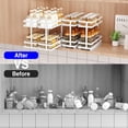 thumbnail image 6 of 2 Pack Pull Out Spice Rack Organizer for Cabinet, 2 Tier Metal Slide Out Seasoning Organizer and Storage Heavy Duty Vertical Spice Rack Shelf Pullout for Kitchen Cabinets No Drilling (White), 6 of 16
